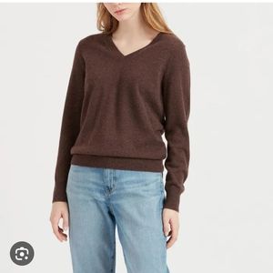 Minnie Rose Dark Brown Cashmere Sweater Small